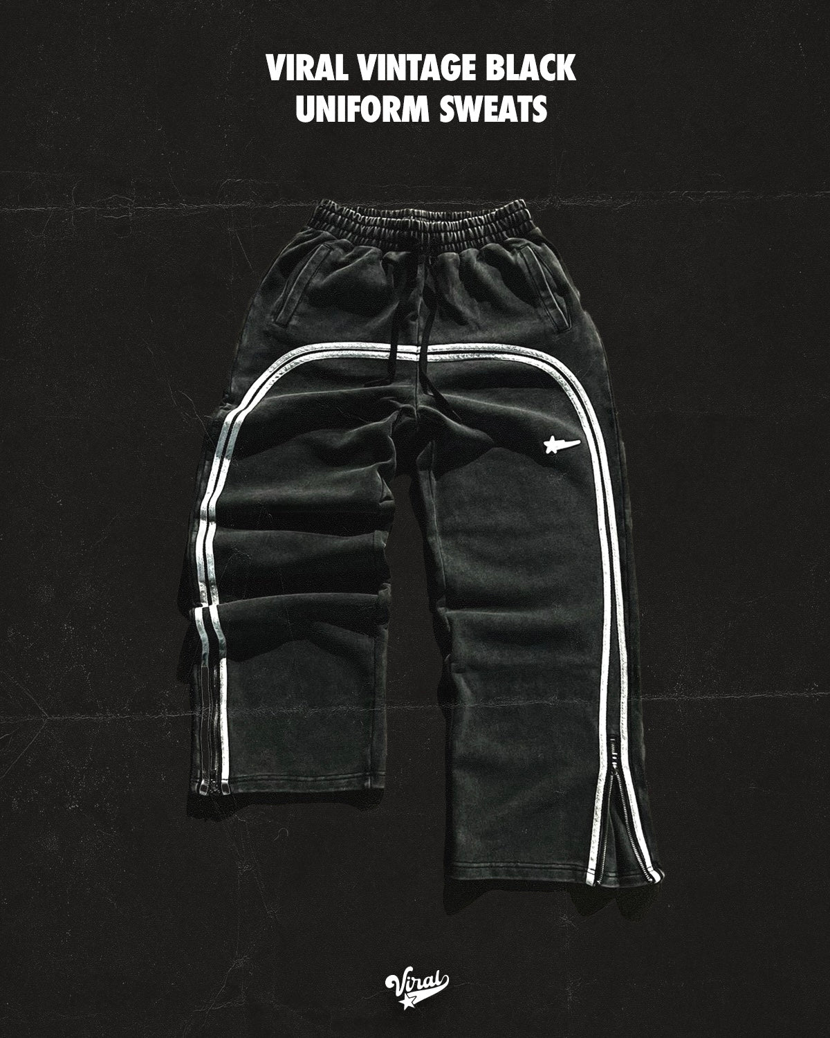 VINTAGE BLACK UNIFORM SWEATS